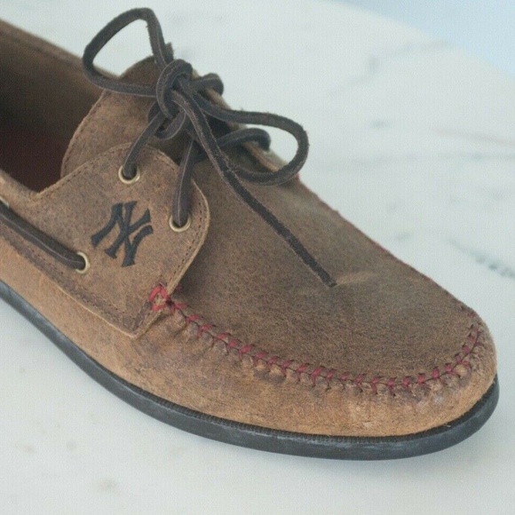 Allen Edmonds Brown Suede Boat Shoe Loafers with Black Laces main image 8
